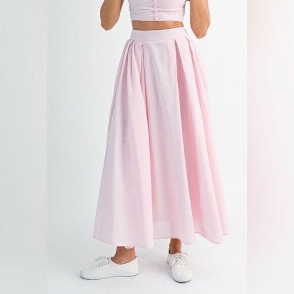 Elegant Pink Maxi Skirt Set - Picture 11 of 15